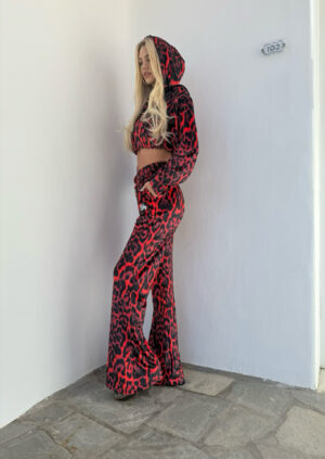 Βελουτέ Σετ Anima Red Leopard Print