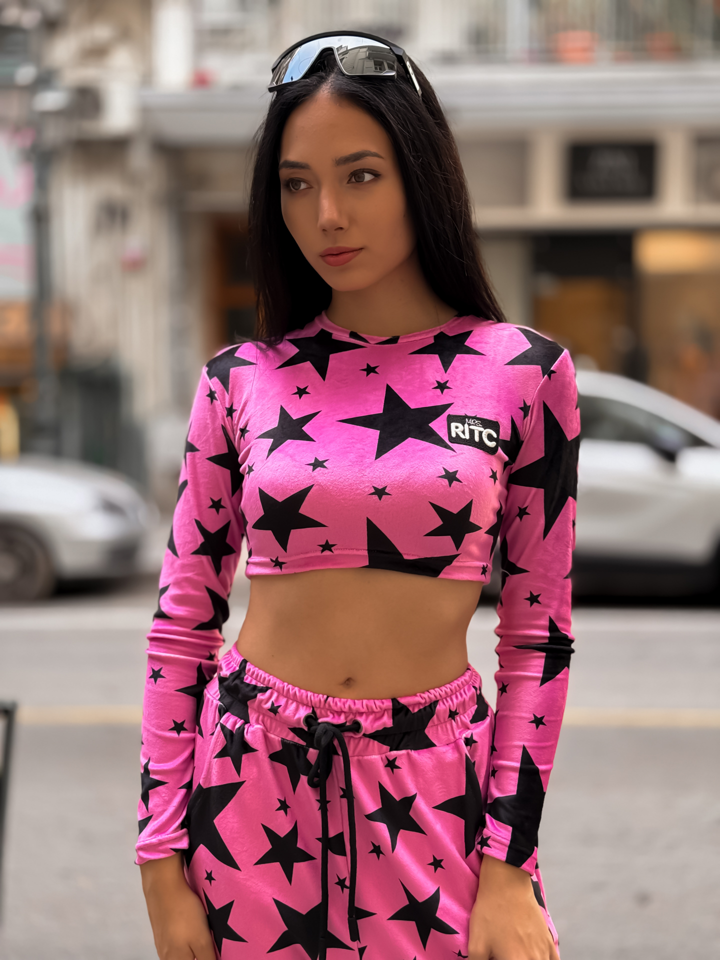 Βελουτέ Σετ Nina Pink Stars Print - Image 5