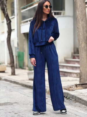 Delilah Navy Blue Velvet Set