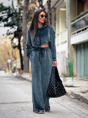 Delilah Sage Green Velvet Set