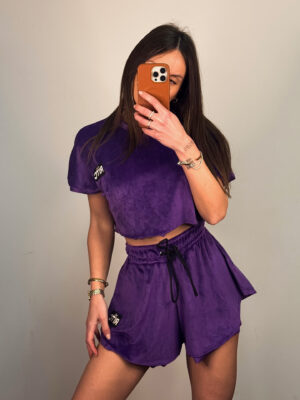 Βελουτέ Σετ Shorts Greta Deep Purple