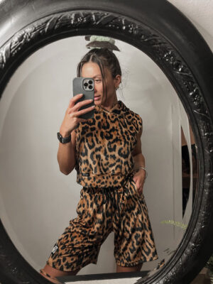 Βελουτέ Σετ Αμάνικο Leopard Norah