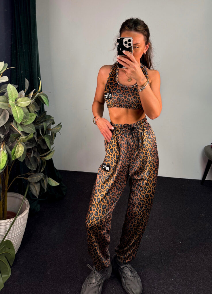 Βελουτέ Σετ Raina Golden Brown Leopard Print