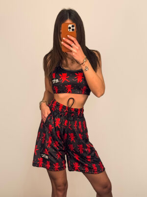Βελουτέ Σετ Ruthie Black Red Devil Print