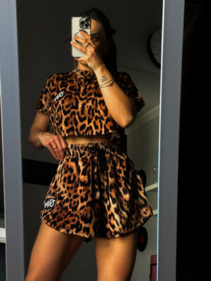 Βελουτέ Σετ Shorts Greta Leopard Print