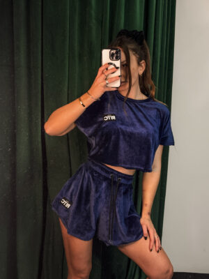 Βελουτέ Σετ Shorts Greta Navy Blue