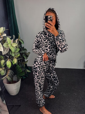 Βελουτέ Σετ Trinity White Leopard Print