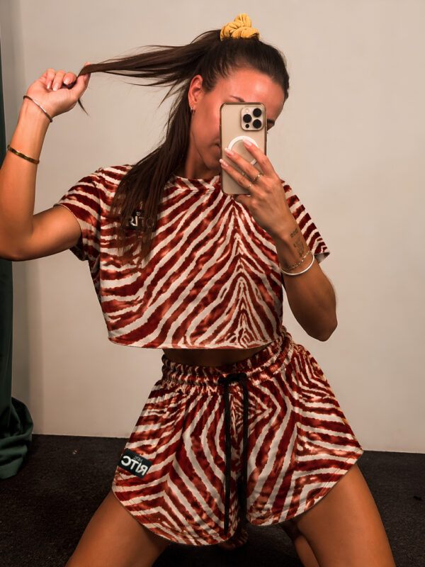Βελουτέ Σετ Shorts Valerie Copper Zebra Print