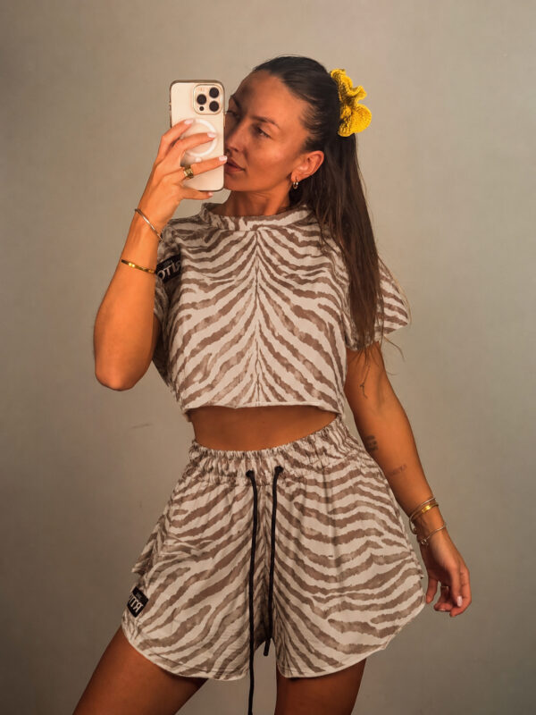 Βελουτέ Σετ Shorts Valerie Sand Zebra Print