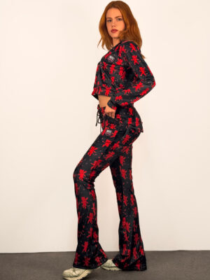 Βελουτέ Σετ Vivian Black - Red Devil Print