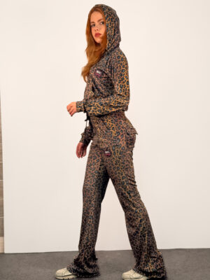 Βελουτέ Σετ Vivian Golden Brown Leopard Print