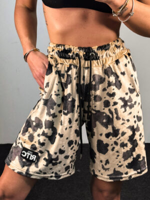 Βερμούδα Βελουτέ Amyra Beige Cow Print