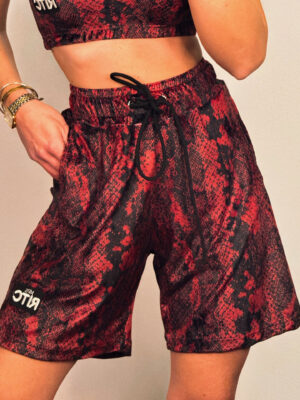 Βερμούδα Βελουτέ Amyra Red Snake Skin Print