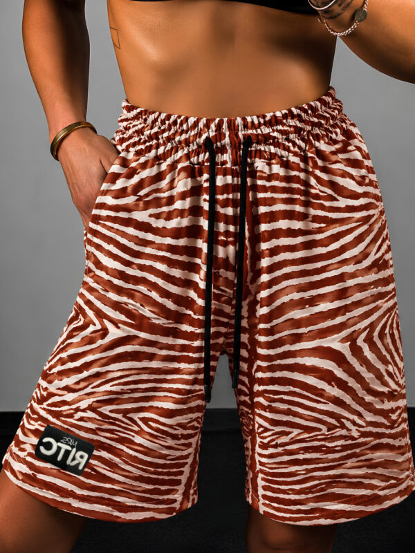 Βερμούδα Βελουτέ Amyra Copper Zebra Print