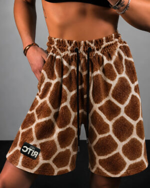 Βερμούδα Βελουτέ Amyra Safari Camel Print