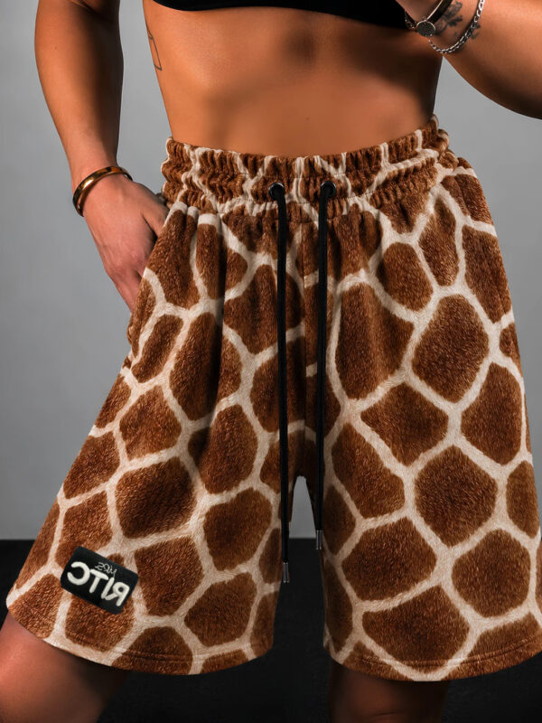Βερμούδα Βελουτέ Amyra Safari Camel Print
