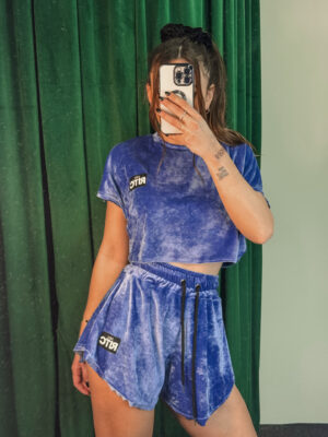 Βελουτέ Σετ Shorts Greta Blueberry