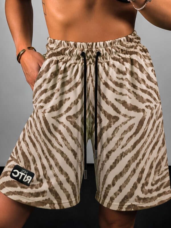 Βερμούδα Βελουτέ Amyra Sand Zebra Print