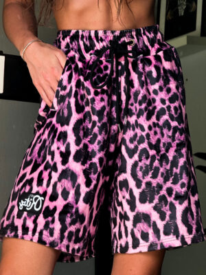 Βερμούδα Βελουτέ Trinity Pink Leopard Print