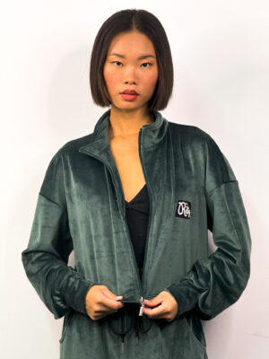 Βελουτέ Ζακέτα Daisy Pine Green