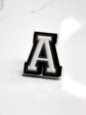 White Alphabet Letter A Shoe Charm