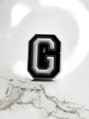 White Alphabet Letter G Shoe Charm