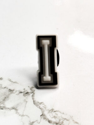 White Alphabet Letter I Shoe Charm