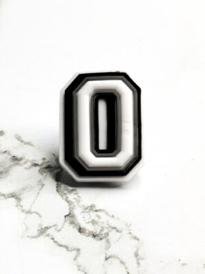 White Alphabet Letter O Shoe Charm