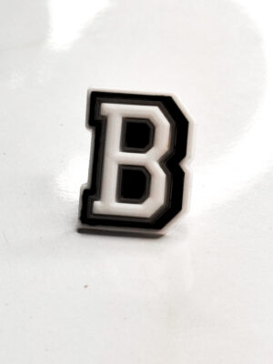 White Alphabet Letter B Shoe Charm