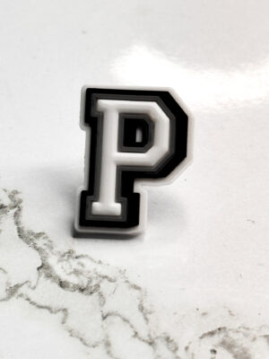 White Alphabet Letter P Shoe Charm