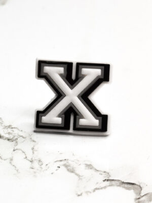 White Alphabet Letter X Shoe Charm