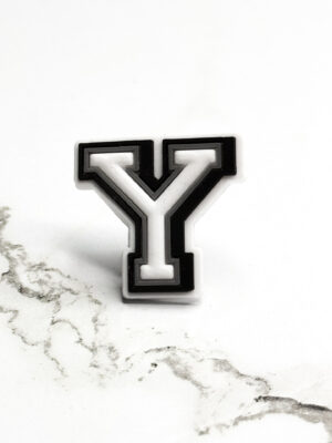White Alphabet Letter Y Shoe Charm