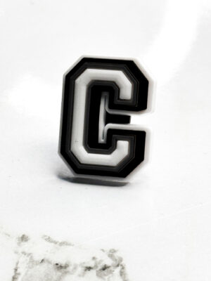 White Alphabet Letter C Shoe Charm