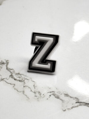 White Alphabet Letter Z Shoe Charm