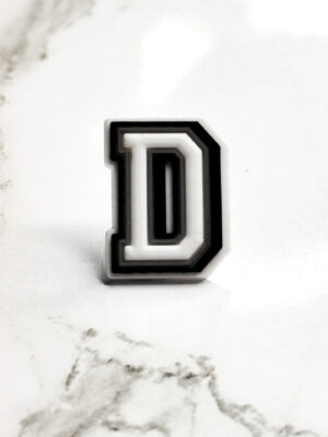 White Alphabet Letter D Shoe Charm