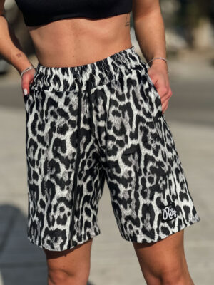 Βερμούδα Βελουτέ Trinity White Leopard Print