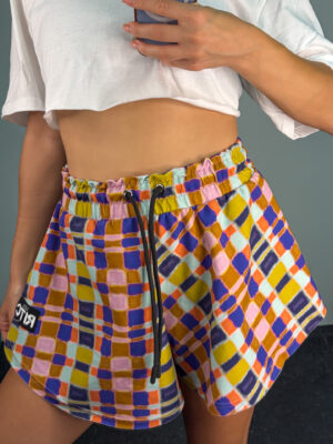 Cotton Shorts Melody Checkered Print