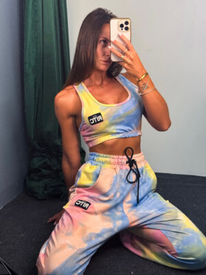 Βαμβακερό Σετ με Μπουστάκι Ellie Tie Dye Ciel Pink Yellow Print