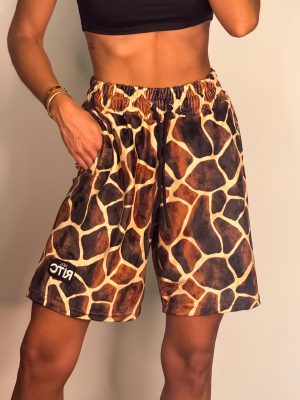Velvet Bermuda Shorts Amyra Safari Camel Print
