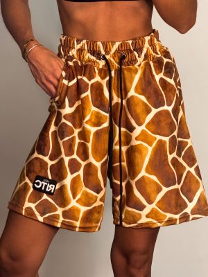 Velvet Bermuda Shorts Amyra Safari Sand Print