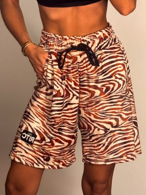 Velvet Shorts Amyra Copper Zebra Print