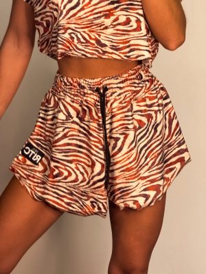 Velvet Shorts Melody Copper Zebra Print
