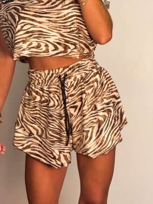 Velvet Shorts Melody Sand Zebra Print