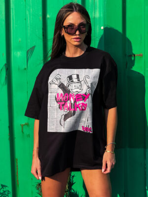 Μαύρο T-Shirt Money Talks Print