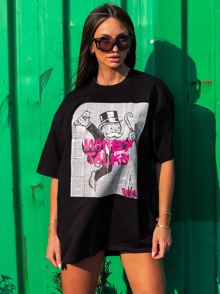 Μαύρο T-Shirt Money Talks Print