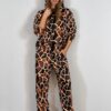 Βελουτέ Σετ Trinity Safari Camel Print – μπροστινή όψη