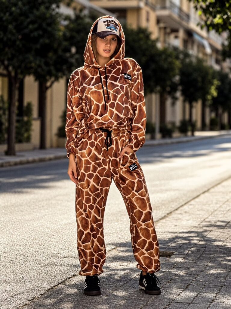 Βελουτέ Σετ Trinity Safari Sand Print – μπροστινή όψη