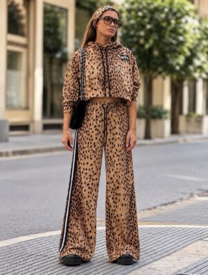 Fashion Limousine Cheetah Print Velvet Set Angie