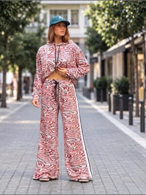 Fashion Limousine Copper Zebra Print Velvet Set Angie