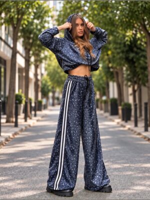 Fashion Limousine Midnight Leopard Print Velvet Set Angie